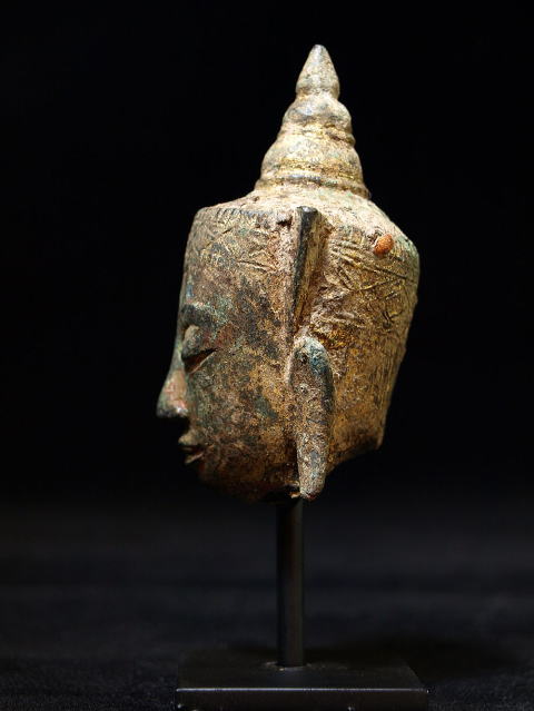 送料無料HOTタイ ロッブリー時代後期～アユタヤ時代初期 仏像頭部 大型 １４～１５世紀 仏像