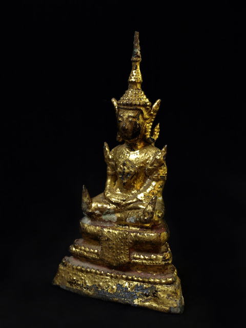 タイ 仏像 宝冠仏坐像 高さ33.5cm 重さ3.1kg 詳細不明 札幌 中央区 